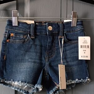 Warp + Weft Dark Blue Jean Shorts